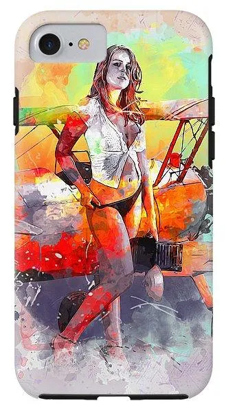 Biplane Girl - Phone Case