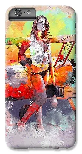 Biplane Girl - Phone Case