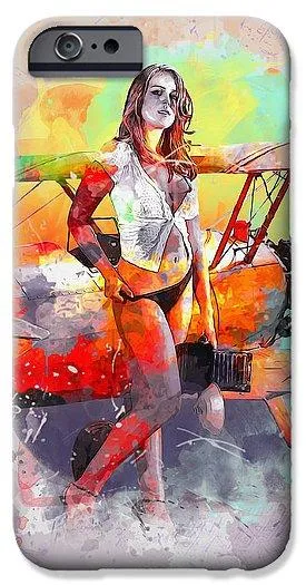 Biplane Girl - Phone Case