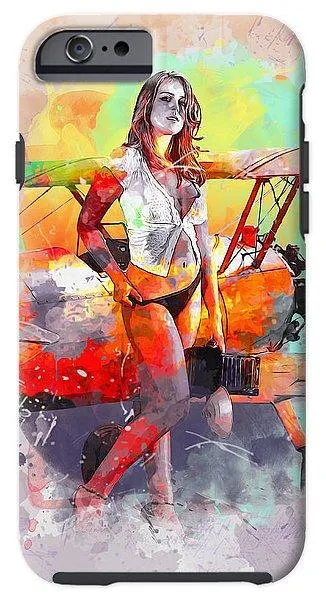 Biplane Girl - Phone Case