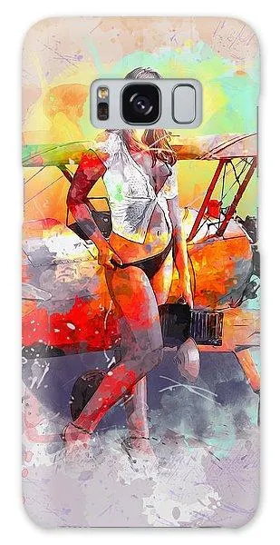 Biplane Girl - Phone Case