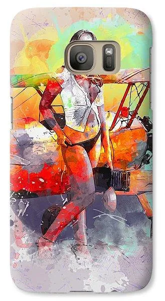 Biplane Girl - Phone Case