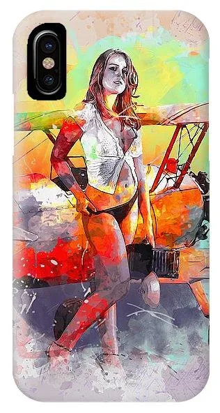 Biplane Girl - Phone Case