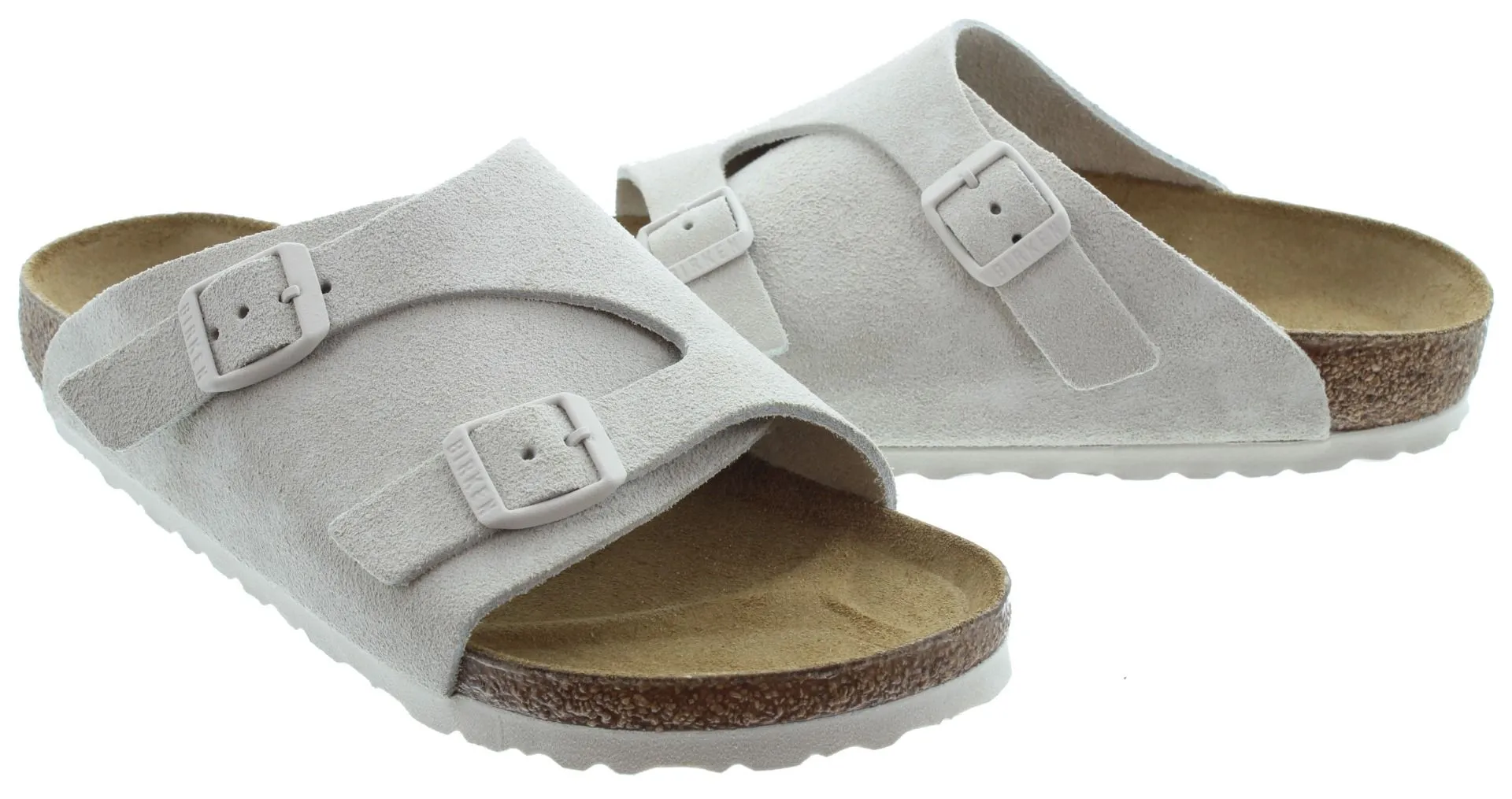 BIRKENSTOCK Ladies Zurich Suede Mules In Antique White