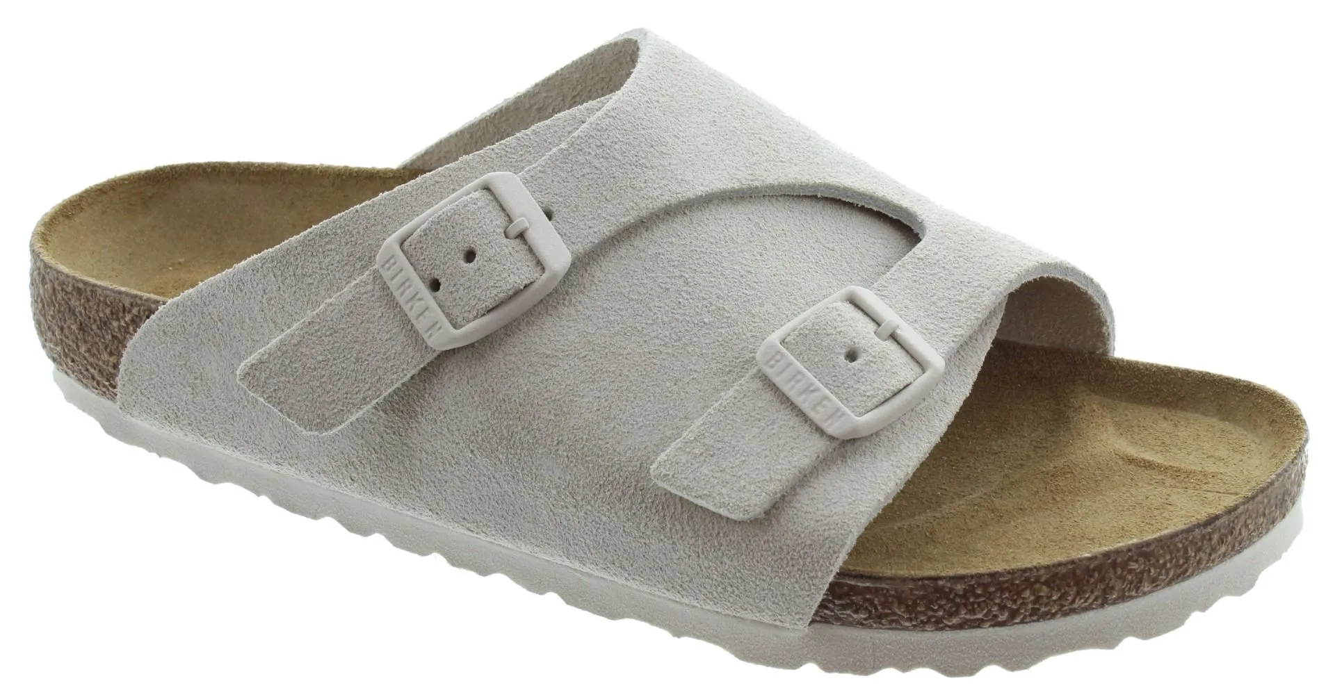 BIRKENSTOCK Ladies Zurich Suede Mules In Antique White