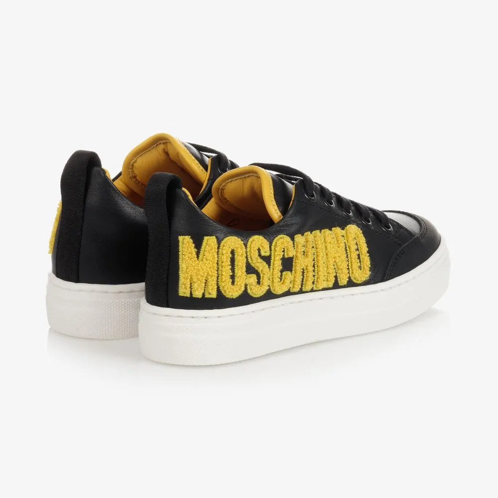 Black & Yellow Logo Trainers