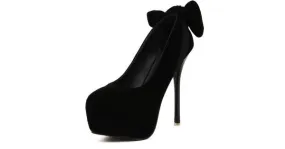 Black Bow Platforms Stiletto Shoes