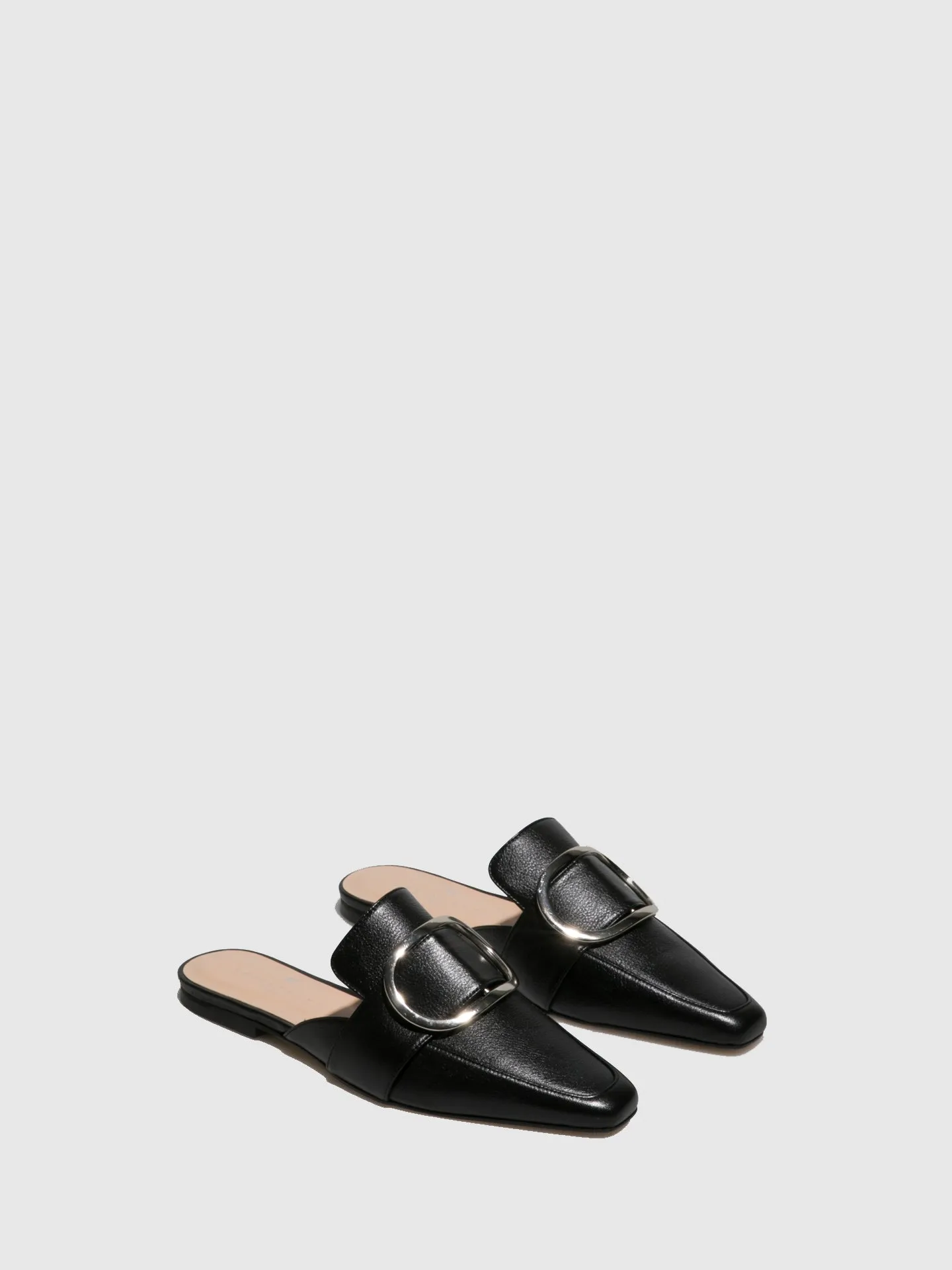 Black Flat Mules