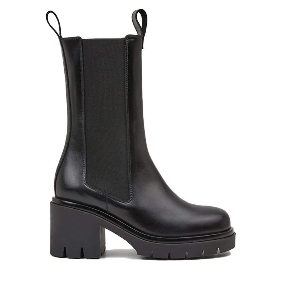 Black Leather Chelsea Boots - Lulu