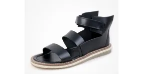 Men's Black Leather Gladiator Sandals