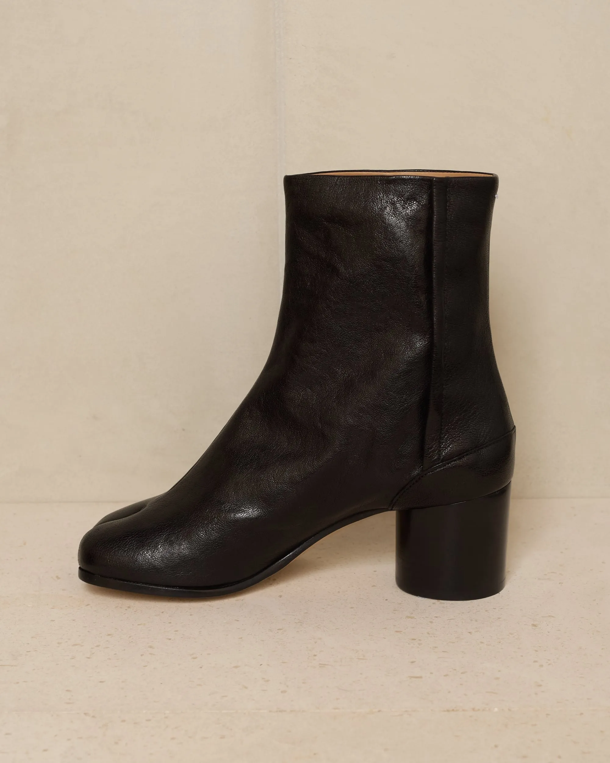 Black Leather Tabi Boots