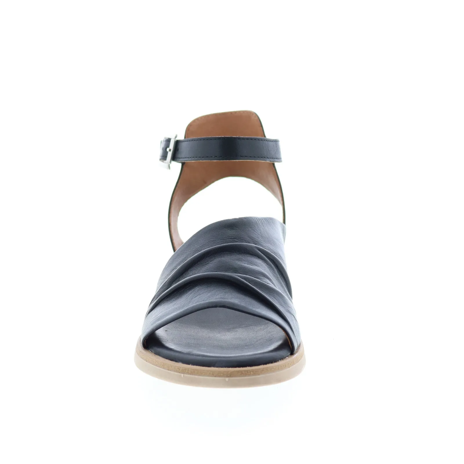 Black Leather Wedge Sandals for Women by Miz Mooz