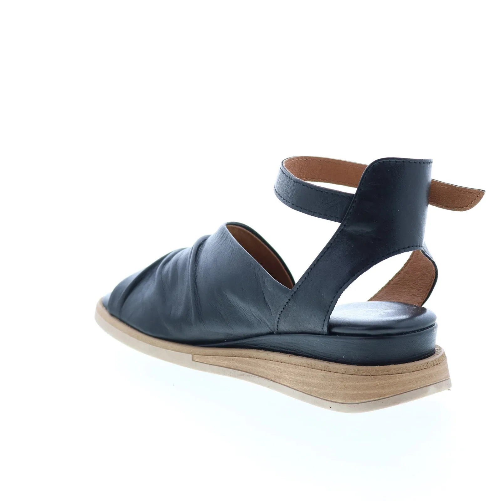 Black Leather Wedge Sandals for Women by Miz Mooz