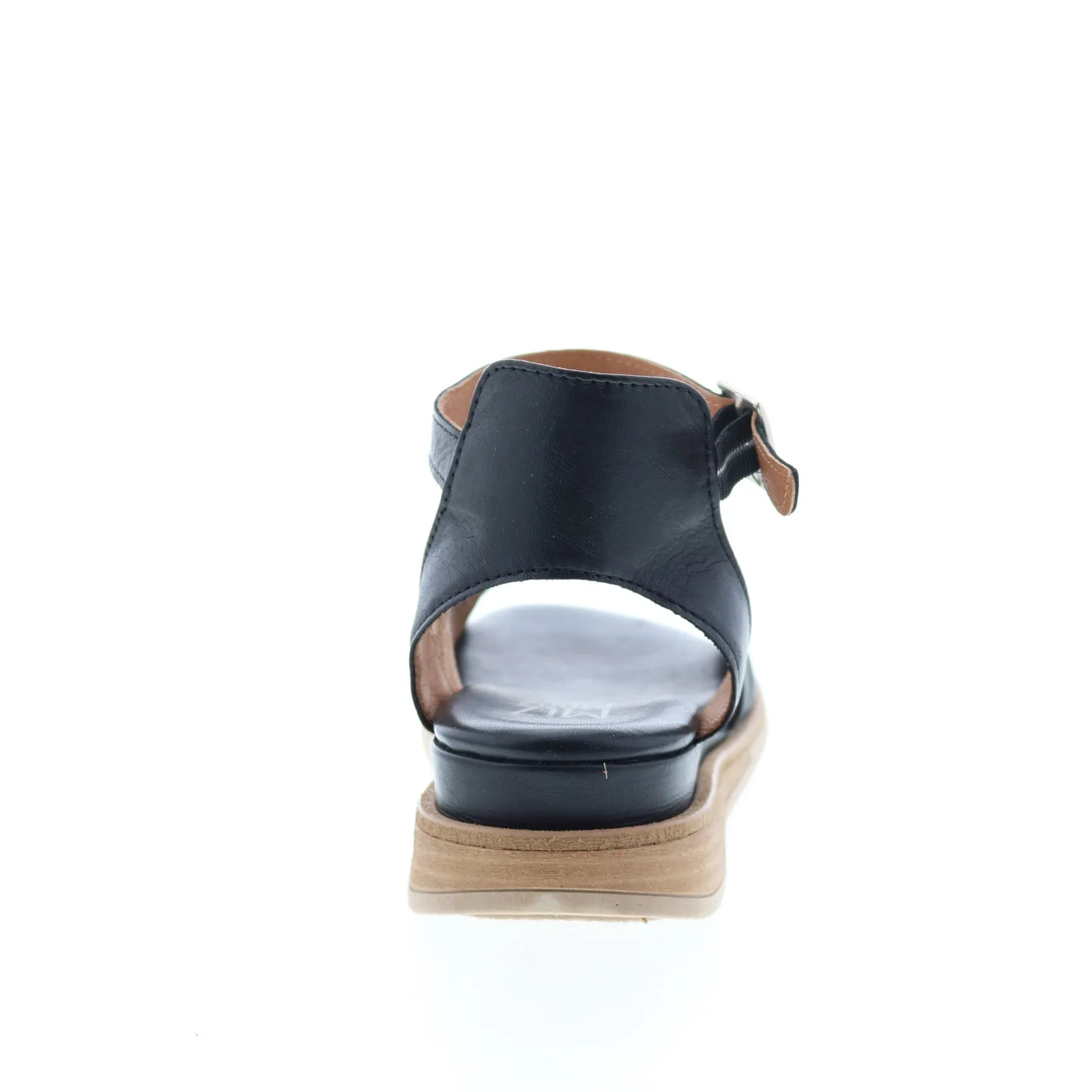 Black Leather Wedge Sandals for Women by Miz Mooz