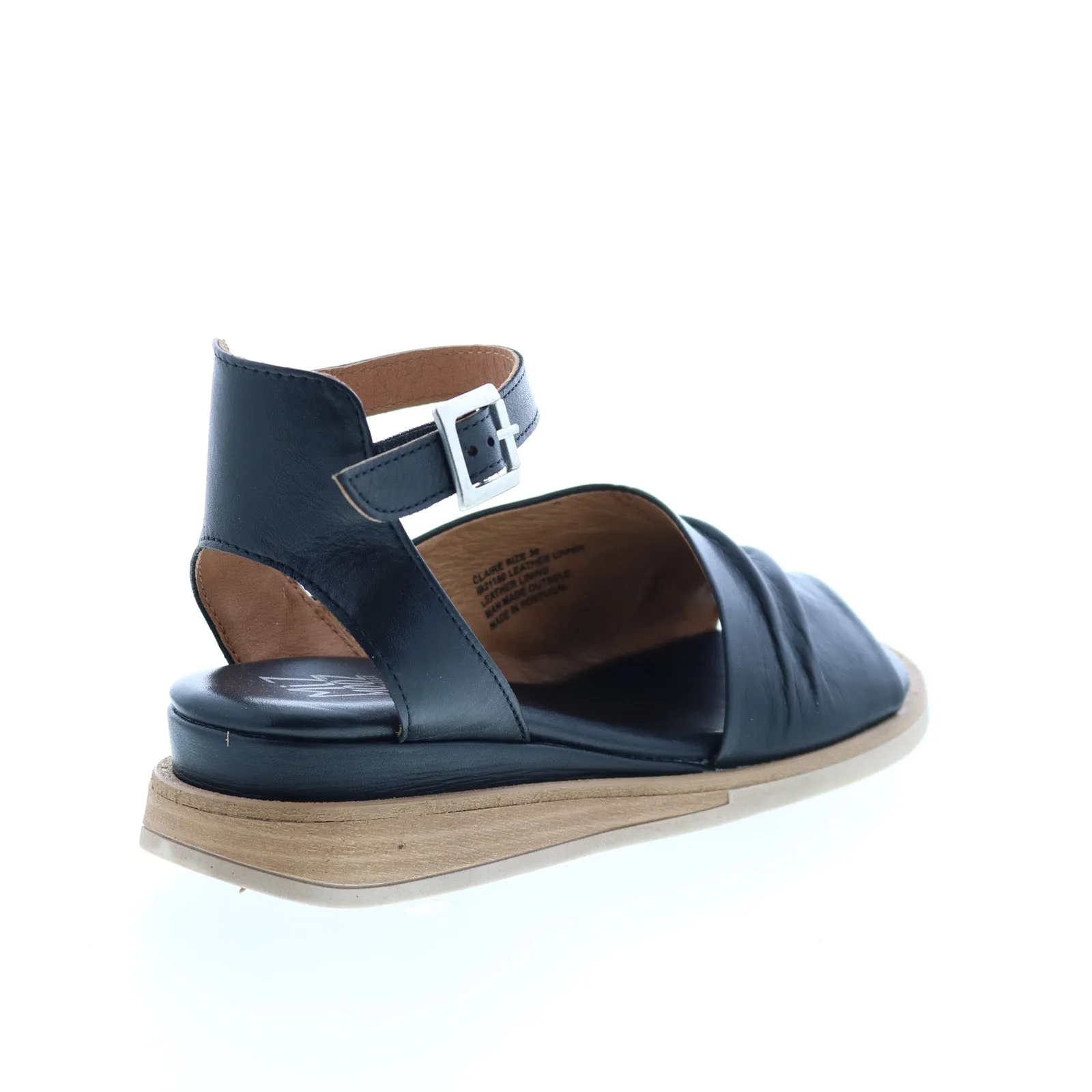 Black Leather Wedge Sandals for Women by Miz Mooz