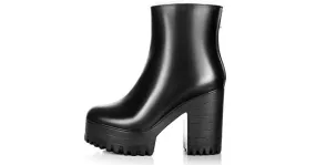 Black Military Cleated Ankle Platforms