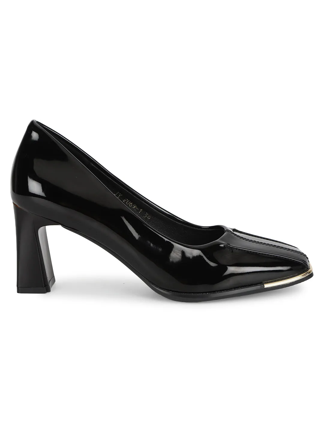 Black Patent Block Heel Pumps (TC-RS2069-BLK)