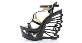 Black Butterfly Platforms Sandals