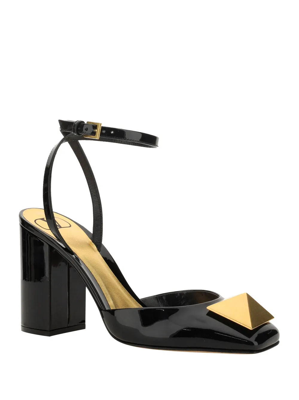 Black Patent Leather Stud Pump