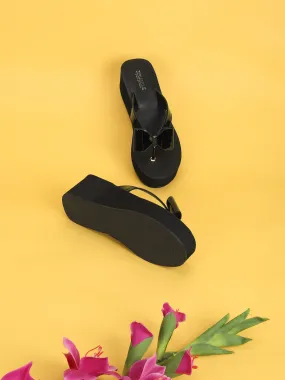 Black Patent Slip-On Wedges (TC-MSI-477-BLK)