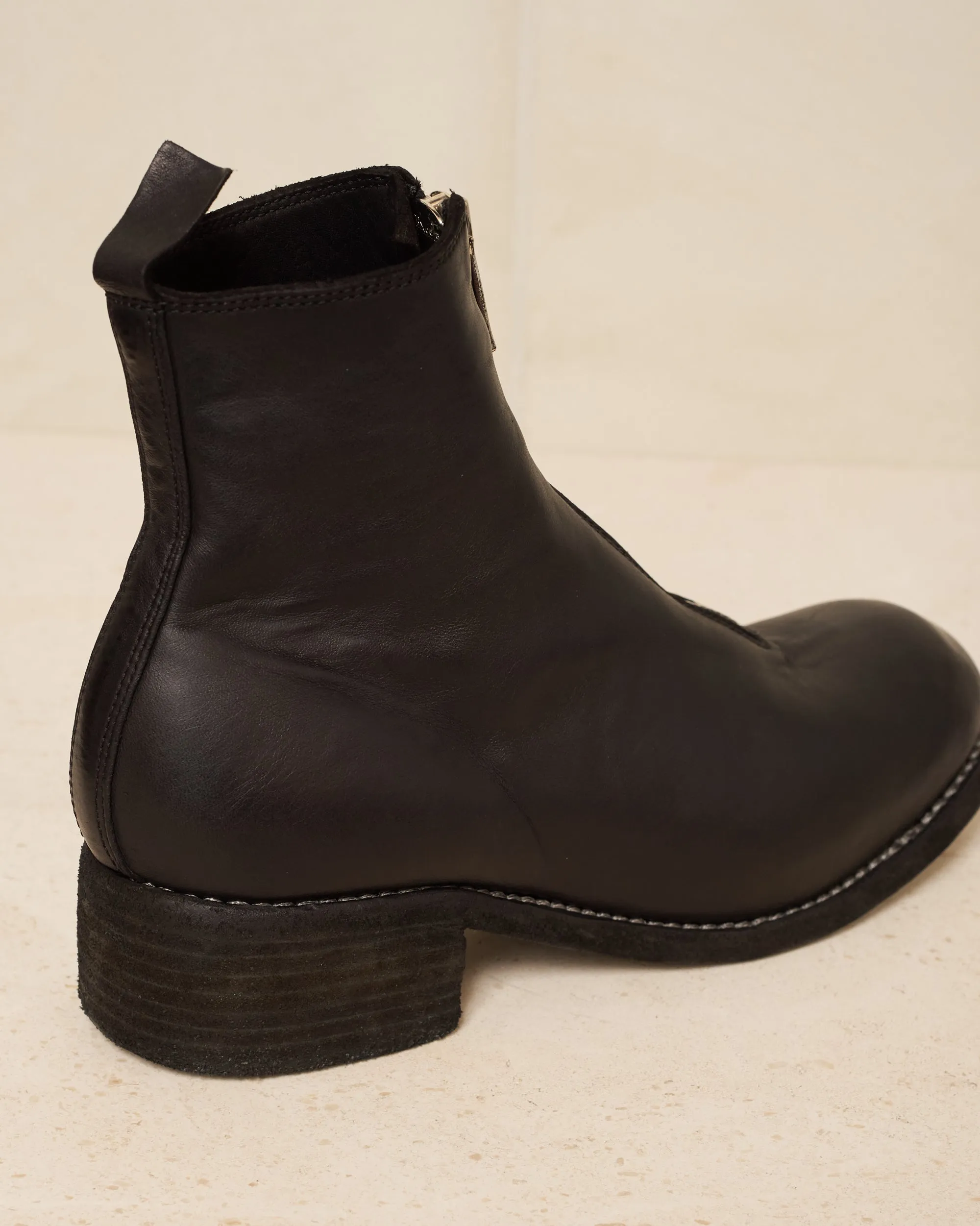 Black PL1 Front Zip Boots