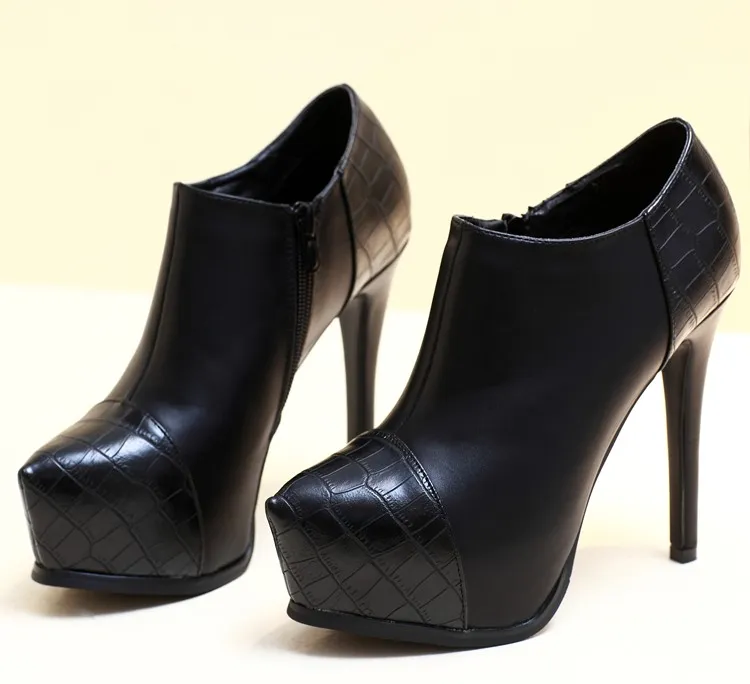 Black High Heel Ankle Boots