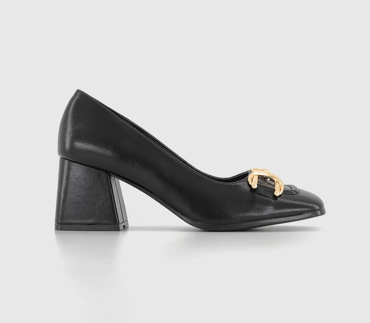 Black Square Toe Court Heels for Women at Mercer Office