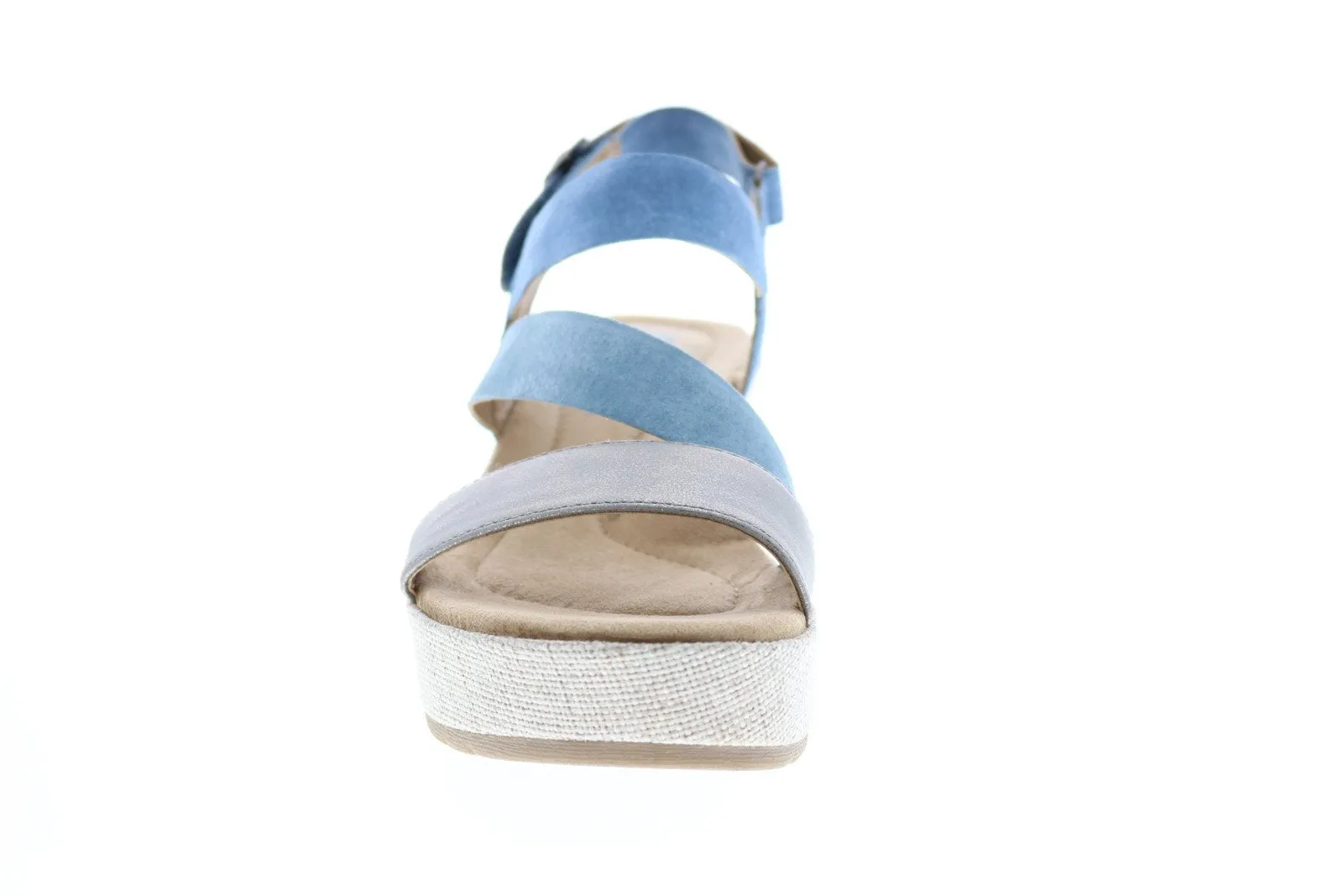 Blue Leather Wedge Heels for Women by Earth