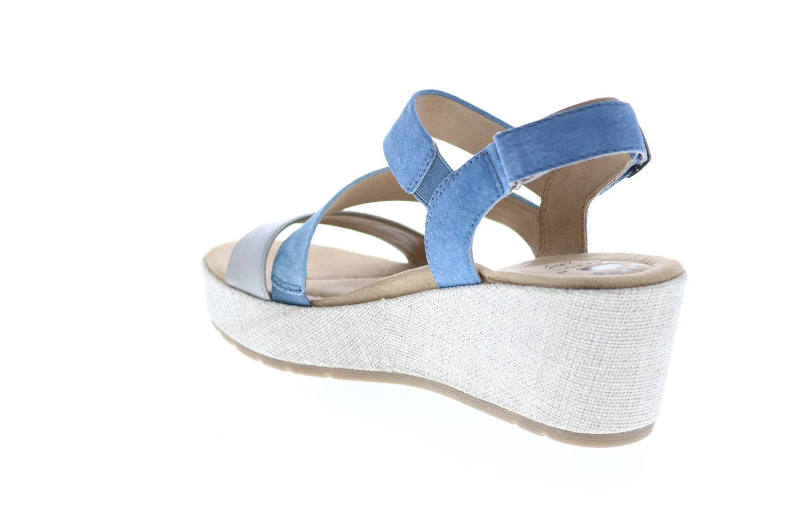 Blue Leather Wedge Heels for Women by Earth