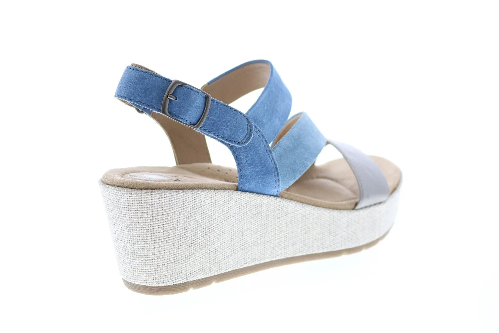 Blue Leather Wedge Heels for Women by Earth