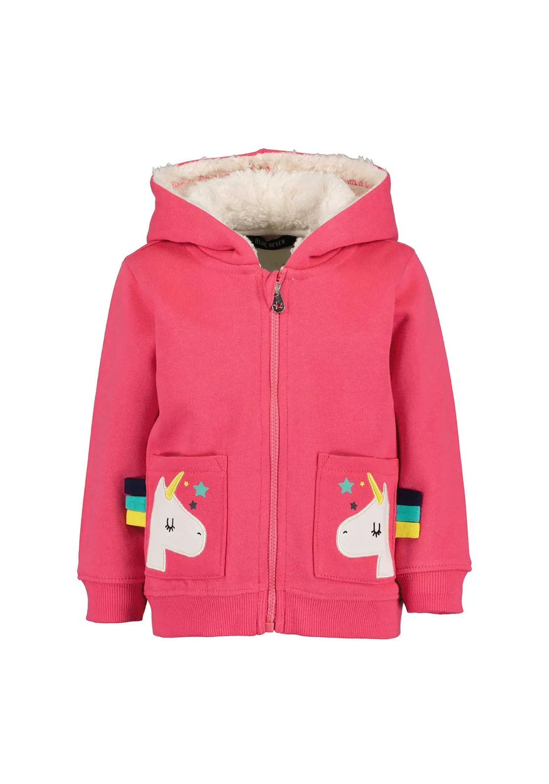 Blue Seven Baby Girl Unicorn Hooded Jacket, Pink