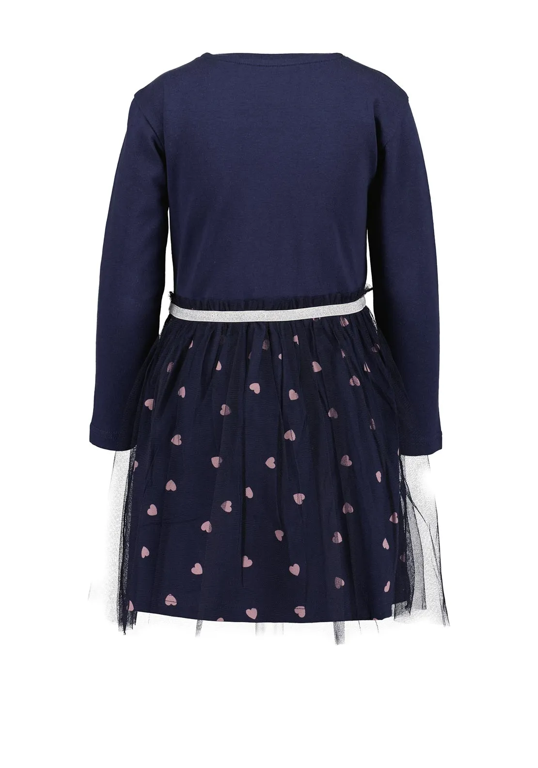 Blue Seven Girl Tulle Star and Heart Dress, Navy