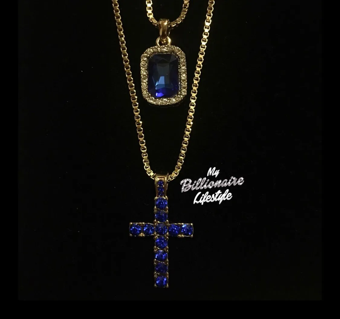 Blue Stone / Cross Set