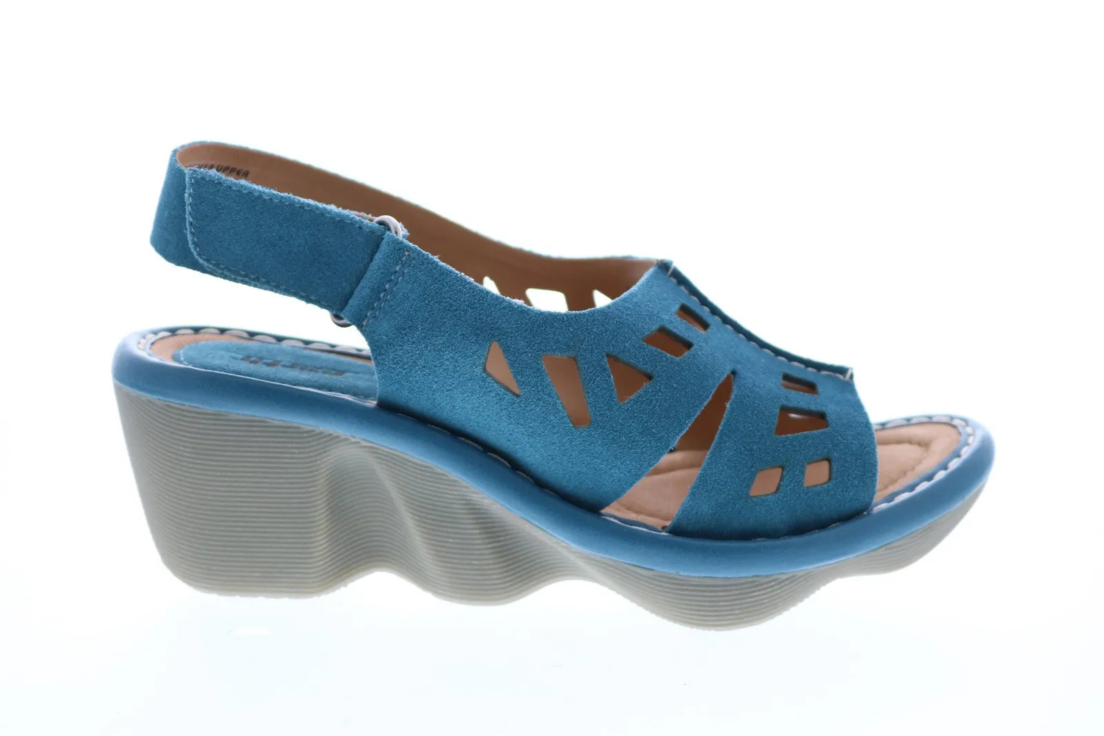 Blue Suede Wedge Heels for Women by Earth