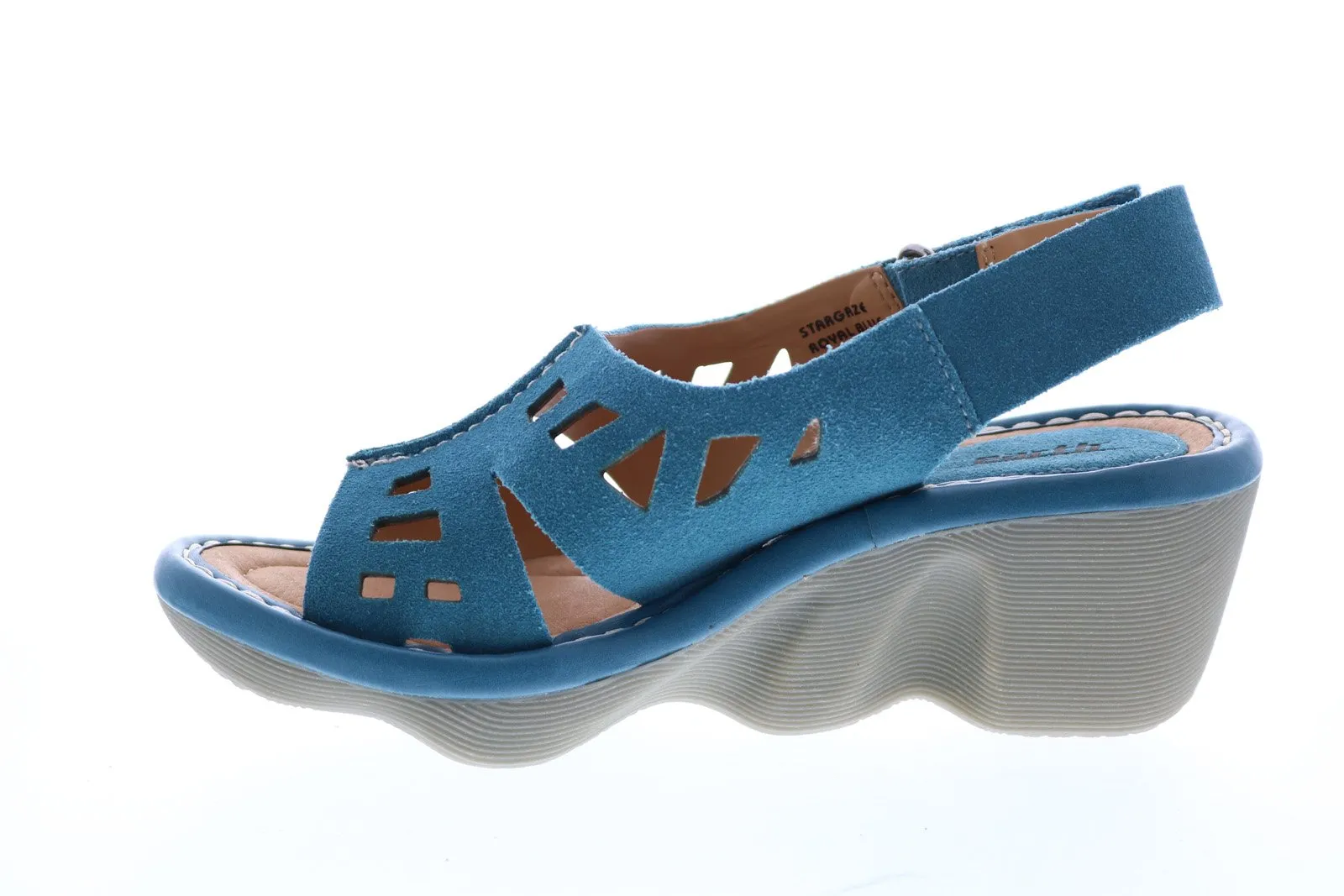 Blue Suede Wedge Heels for Women by Earth