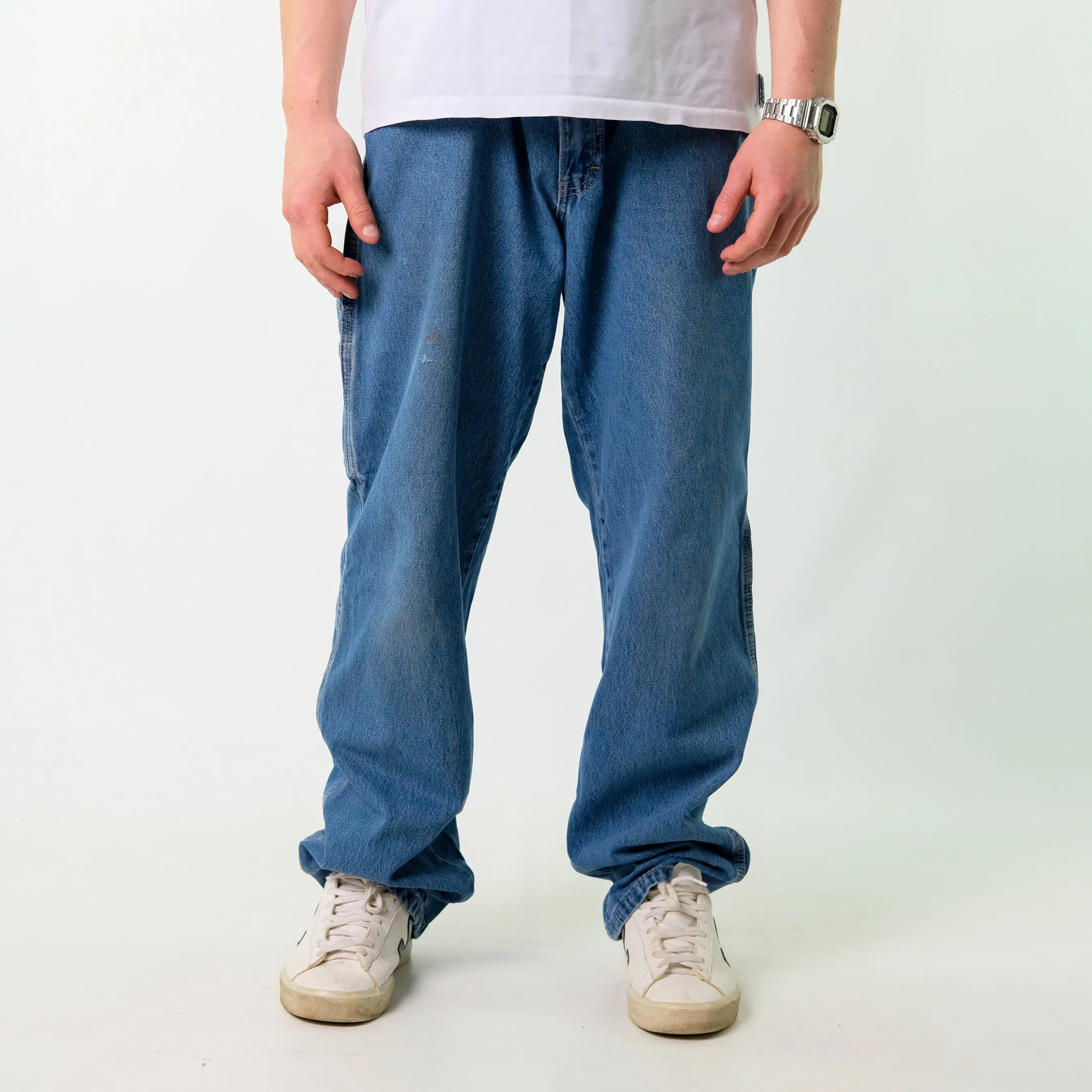 Blue y2ks Dickies Denim Carpenter Jeans Baggy Pants (38x34)