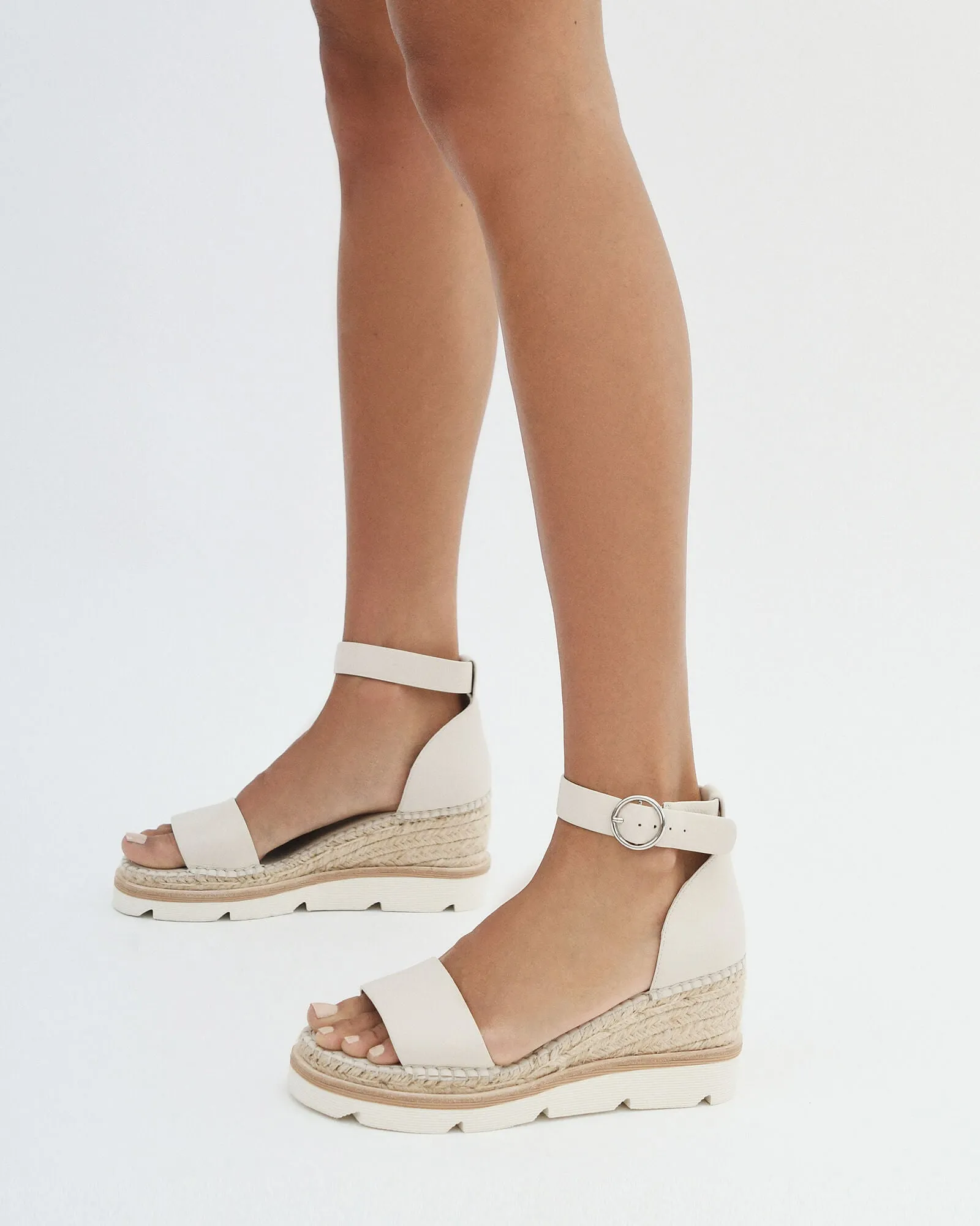 Bone Leather Kelly Wedges