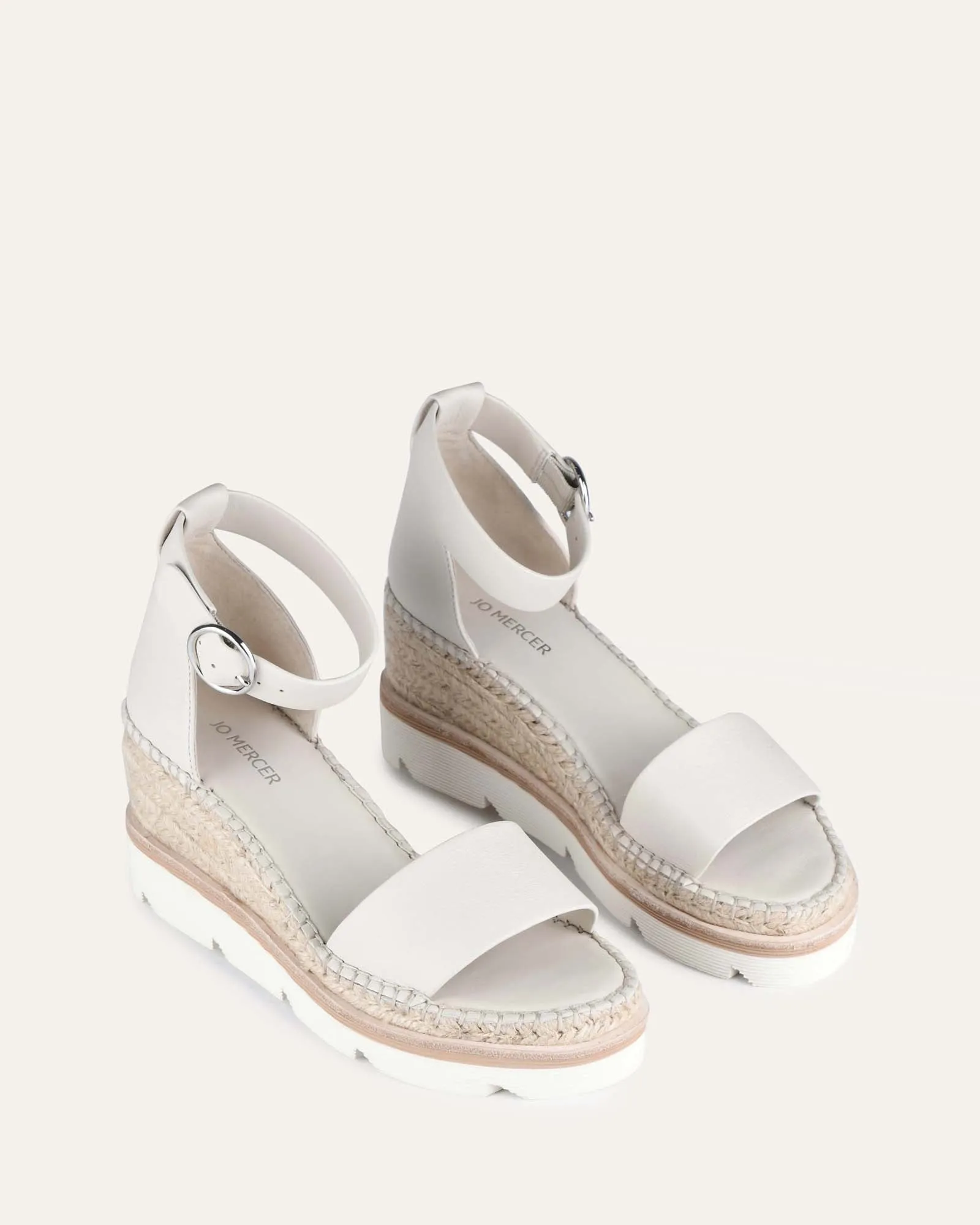 Bone Leather Kelly Wedges