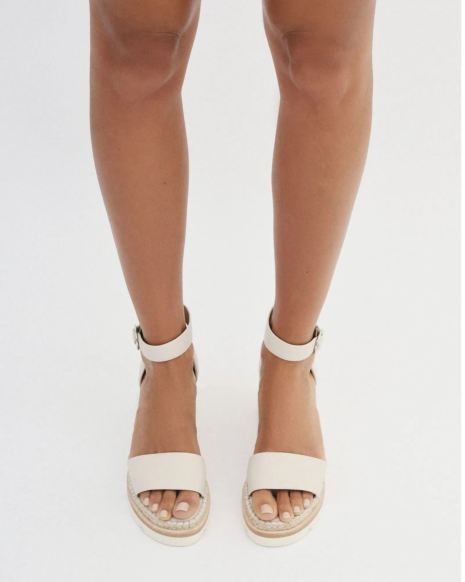 Bone Leather Kelly Wedges