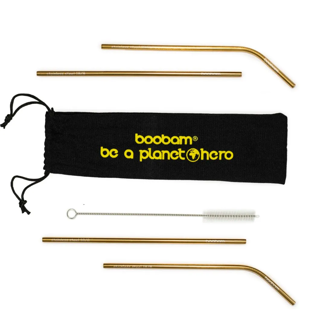 metal bubble tea straw set of 4