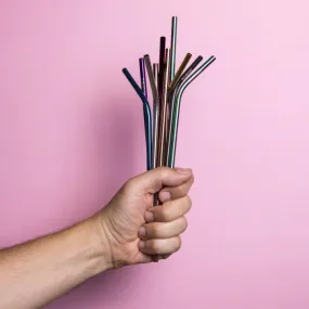 metal bubble tea straw set of 4