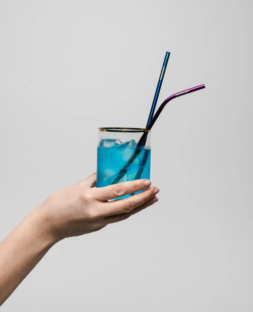 metal bubble tea straw set of 4