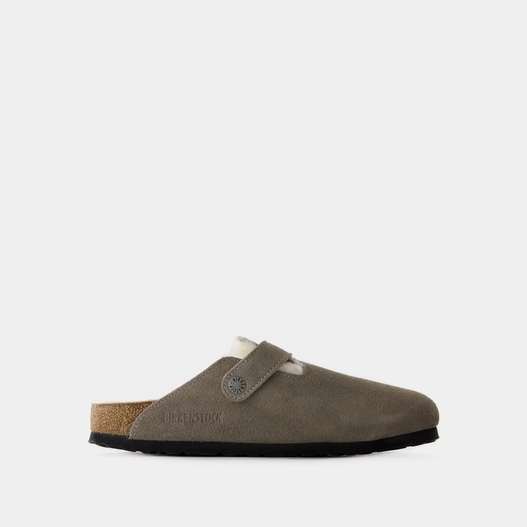 Boston Shearling Mules - Birkenstock - Leather - Grey