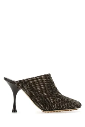 Bottega Veneta Embellished Suede Sparkle Dot Sock Mules