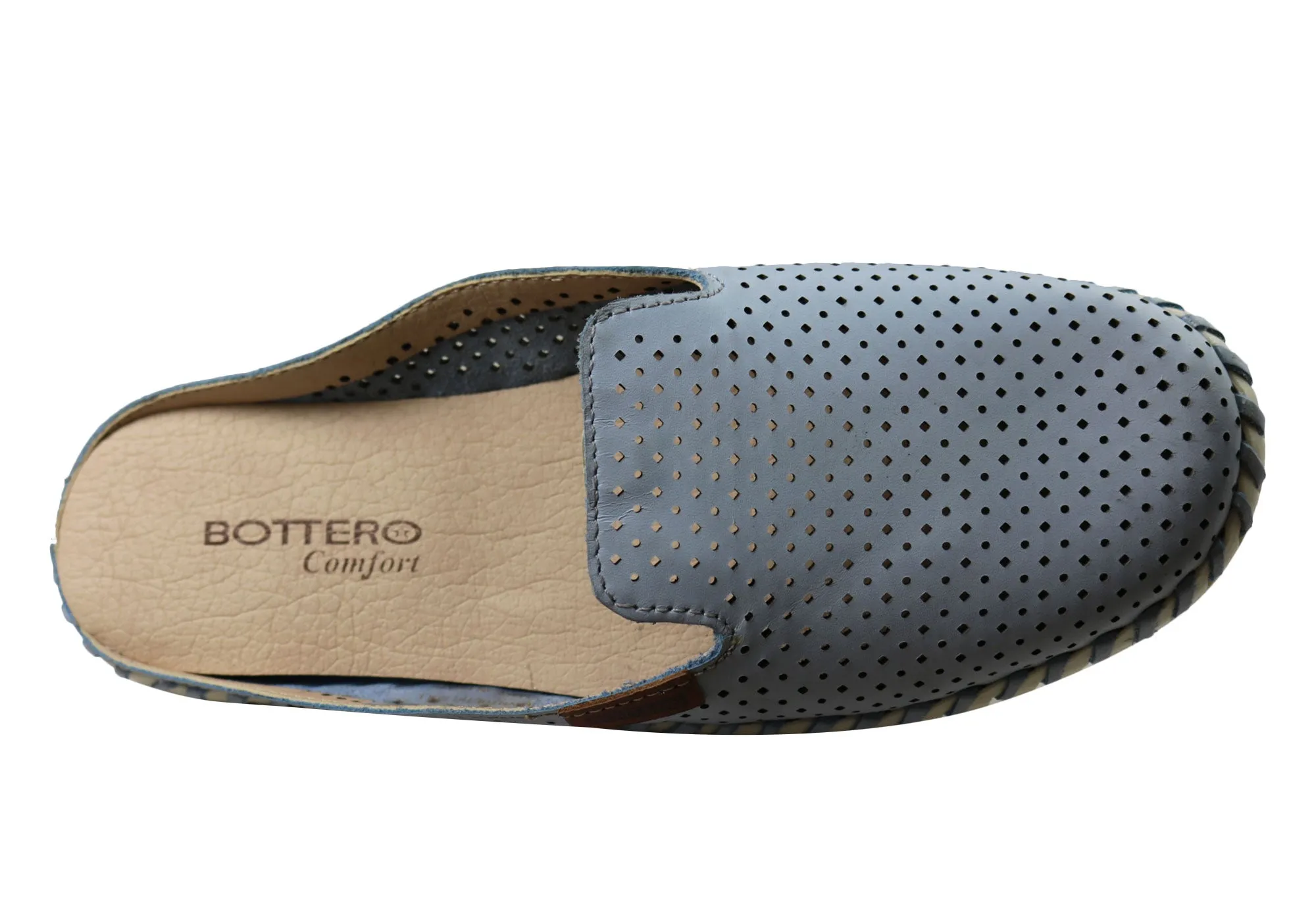 Bottero Holland Womens Comfort Leather Closed Toe Open Back Mules