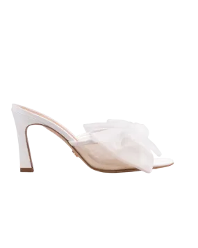 White Patent Bow Mule 85