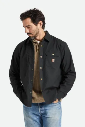 Brixton Mens Builders Stretch Flannel Lined Jacket (Black)