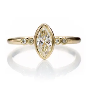 Brooklynn - Bezel Set Marquise Diamond Accented Engagement Ring