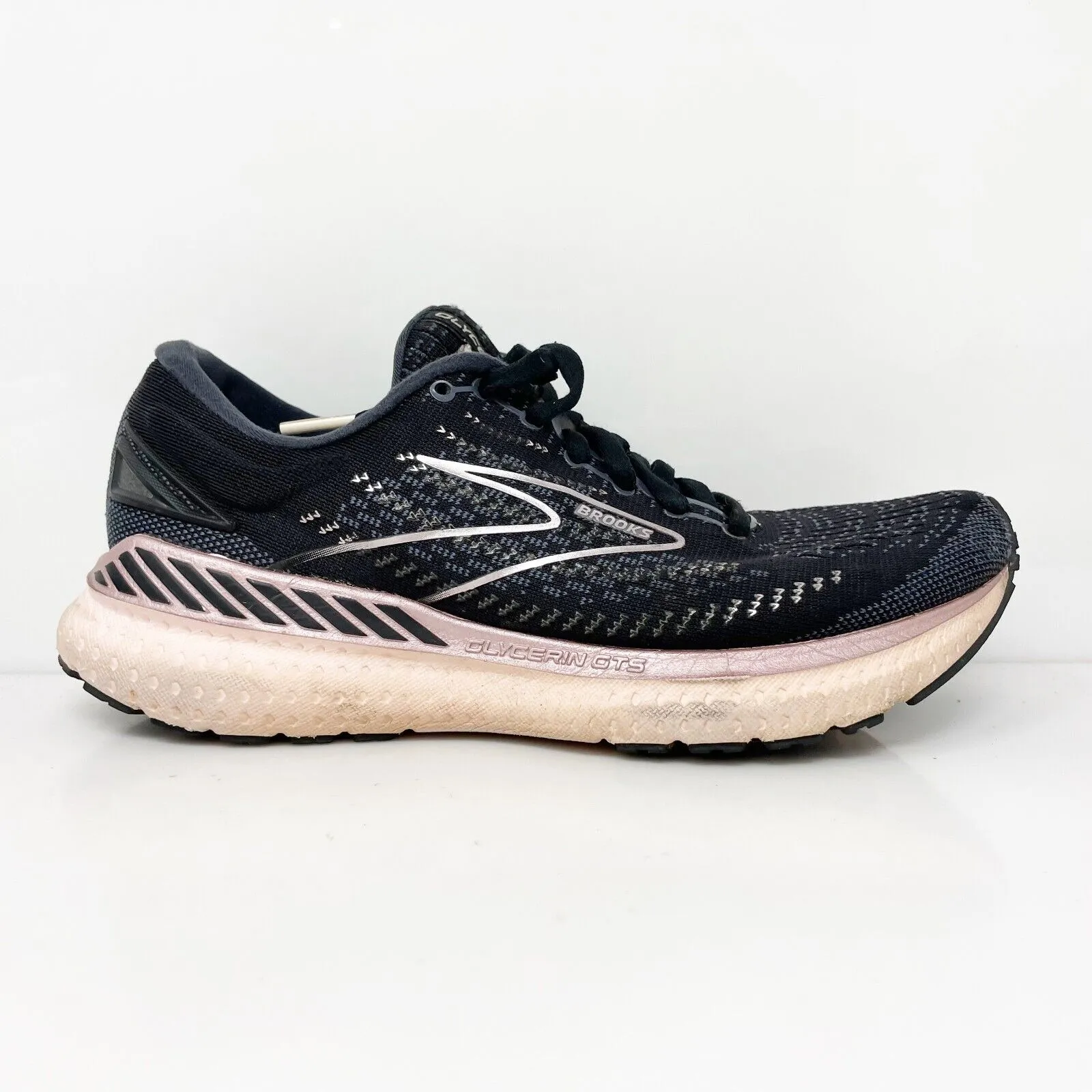 Brooks Womens Glycerin GTS 19 1203441B074 Black Running Shoes Sneakers Sz 6.5 B