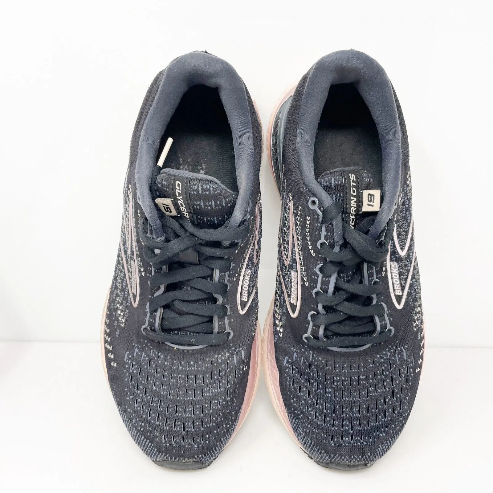 Brooks Womens Glycerin GTS 19 1203441B074 Black Running Shoes Sneakers Sz 6.5 B